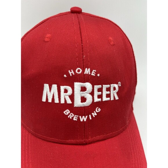 Mr Beer Home Brewing Cap Baseball Hat Red Adjustable Hook & Loop OSFM - Picture 2 of 5